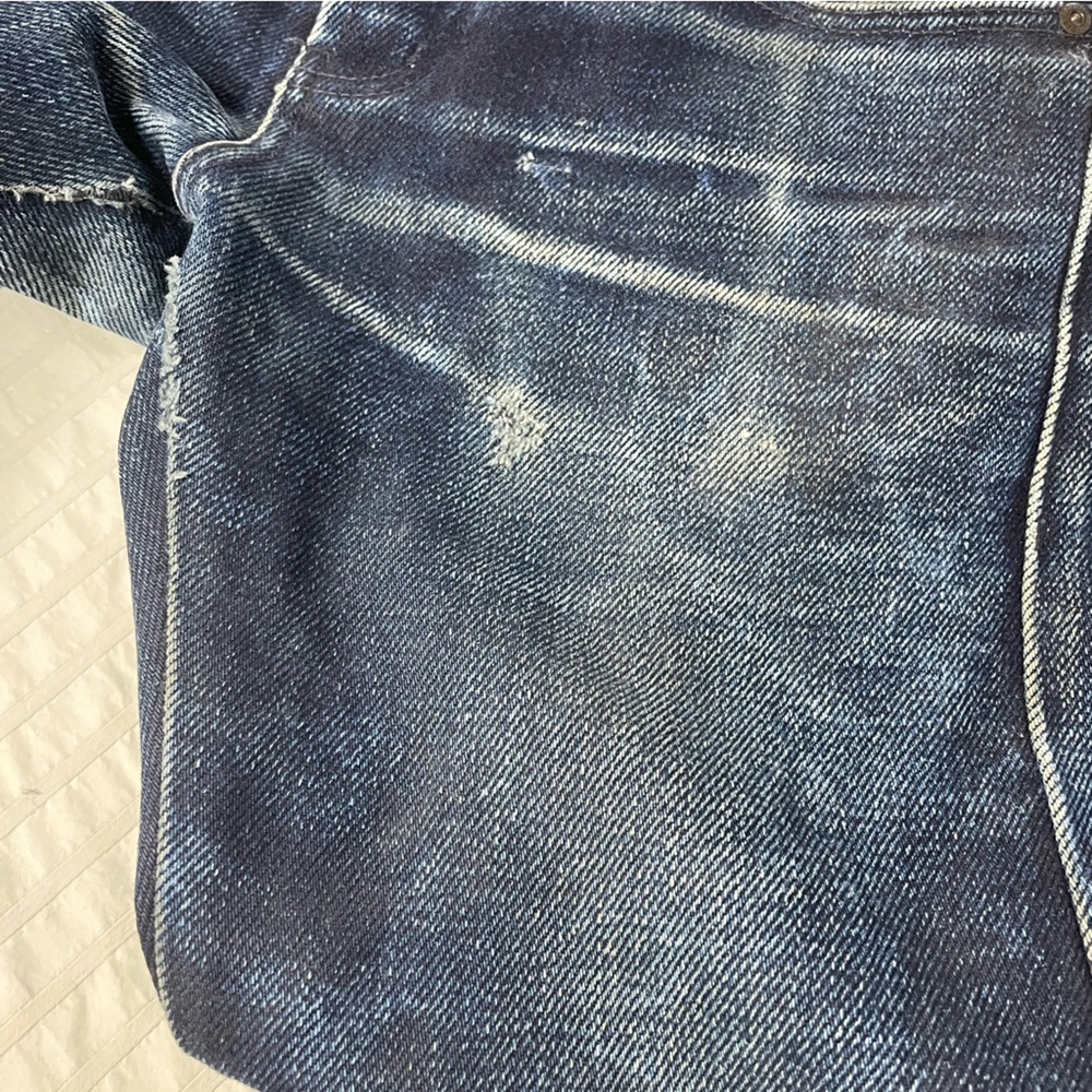 Naked & Famous Denim Men’s Elephant 4 Skinny Jeans - Dark Blue with fading - Picture 8 of 16
